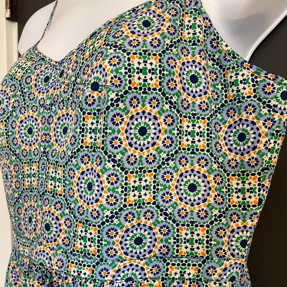 Silk JCrew Printed Strappy Dress (Size 6)
